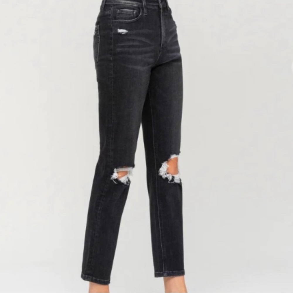 VERVET Los Angeles Remi High Rise Distressed Black Denim Jeans VT1171 size 30
